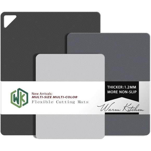 Plastic Cutting Boards for Kitchen, WK Flexible Non Slip Cutting Mat - Picture 1 of 7